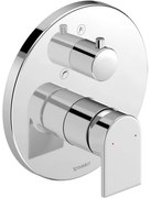 DURAVIT Tulum by Starck páková vaňová batéria pod omietku so zabudovanou bezpečnostnou kombináciou, pre 2 výstupy, chróm, TU5210018010