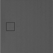 Cersanit Tako Slim, Štvorcová sprchová vanička 90x90x4 cm + šedý sifón, šedá matná, S932-162