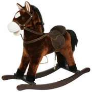 Kôň hojdací hnedý plyš, výška 71cm, nosnosť 50kg