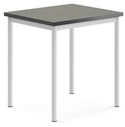 Stôl SONITUS, 700x600x720 mm, linoleum - tmavošedá, biela