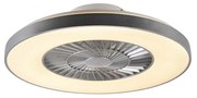 Stropný ventilátor strieborný s hviezdnym efektom 60 cm vrátane LED stmievateľný s diaľkovým ovládaním - Climo
