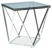 Konferenčný stolík Silver B III 50 x 50 cm, číra / strieborná
