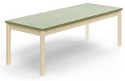Stôl DECIBEL, 1800x700x590 mm, akustické linoleum, breza/zelenošedá