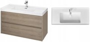 Cersanit Crea, závesná skrinka s umývadlom 100cm, set B117, dub, S801-290