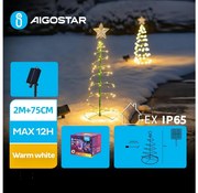 Aigostar - LED Solárna vianočná dekorácia LED/0,26W/3,7V 75cm IP65 teplá biela
