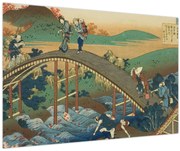 Obraz - Katsushika Hokusai, Ariwara no Narihirafrom the series One Hundred, Poems Explained by the Nurse (Hyakunin isshu uba ga etoki), reprodukcia (90x60 cm)