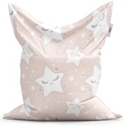 Sedací vak Classic spiace hviezdičky - detský, ružová