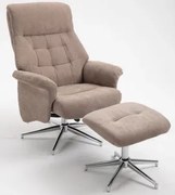 Relaxačné TV kreslo s podnožkou Leonardo, cappuccino látka%