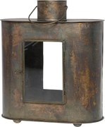Mosadzná antik kovová lampáš Cappio - 28*15*32 cm