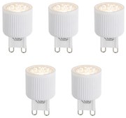 Sada 5 stmievateľných LED žiaroviek G9 24mm 3W 300 lm 2700K
