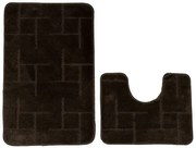 Dvojdielna sada kúpeľňových koberčekov TERAMO tmavohnedá