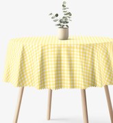 Goldea okrúhly teflónový obrus - žlté kocky Ø 100 cm