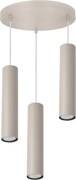 Závesné svietidlo Tuba, 3x béžové kovové tienidlo, o