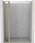 Mexen, Mexen Mist výklopné sprchové dvere 120 cm, transparentné, brúsené zlaté - 8A4-120-001-55-00
