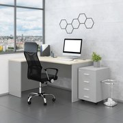 Zostava kancelárskeho nábytku SimpleOffice 2, 140 cm, ľavá, sivá / dub svetlý