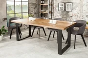 Dizajnový jedálenský stôl z masívu Iron Craft Mango 160cm 45mm