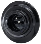 Bohemia-Design - Porcelánová retro zásuvka do domácnosti s rámikom 250V/16A čierna