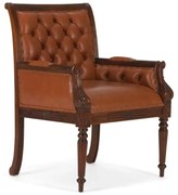 furniture-nabytek.cz - Kancelárske kreslo Cambridge II, masívna pravá koža, lakované, hnedé