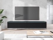 TV skrinka Dlana 180 MDF (čierny grafit + rybia kosť čierna) (s bielym LED osvetlením). Vlastná spoľahlivá doprava až k Vám domov. 1106209