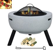 CH Prenosné záhradné ohnisko s grilom - imitácia kameňa