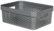 Curver Úložný box INFINITY 11l recyklovaný plast tmavosivý
