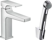 Hansgrohe Metropol, páková umývadlová batéria s ručnou sprchou Bidette, chrómová, HAN-32522000