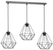 Závesné svietidlo BASKET 3xE27/60W/230V šedá