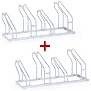 Stojan na bicykle na zem 1+1 ZADARMO, dve šírky kolies 55 a 80 mm, 4 státia