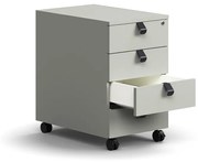 Kancelársky kontajner QBUS, 4 zásuvky, uzamykateľný, svetlošedá