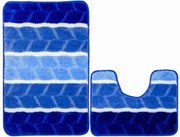 Sada kúpeľňových koberčekov FANO pruhy, modrá