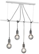 ONLI - Luster na lanku WIRE 4xE27/15W/230V šedá/biela