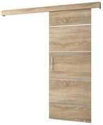 Posuvné dvere 90 cm Sharlene IV (dub sonoma + dub sonoma + strieborná). Vlastná spoľahlivá doprava až k Vám domov. 1043773