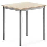 Stôl SONITUS, 700x600x720 mm, HPL - breza, strieborná