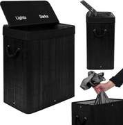 Dvojkomorový bambusový kôš na bielizeň Soren - čierny