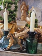 Čierny antik kovový dekoračný svietnik Tilli - Ø 5*Ø 2*7cm