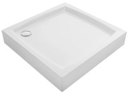 Laveo Desna, štvorcová akrylátová sprchová vanička 80x80x16 cm, biela, LAV-JBD_686K