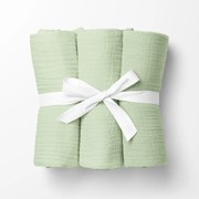 Biante Mušelínová plienka/dečka Nature MSN-067 Pastelovo pistáciová - ZVÝHODNENÁ SADA 3 KS 70x70 cm - Sada 3 ks