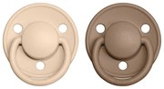 BIBS De Lux cumlíky, kaučuk 2ks - veľkosť 2 - Vanilla Dark oak