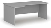 Rohový kancelársky písací stôl PRIMO GRAY, 180x120 cm, ľavý, sivá
