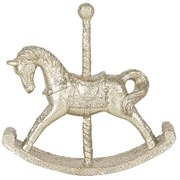 Zlatá dekorácie hojdací koník - 10 * 2 * 10 cm