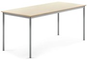 Stôl SONITUS, 1800x800x760 mm, HPL - breza, strieborná