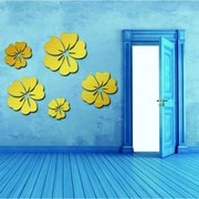 Nálepky na stenua samolepky, zrkadlové, farebné, dekoračné nálepky, SV011102G GOLD