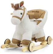 Hojdací koník s melódiou a kolieskami Milly Mally Polly biely