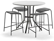 Zostava nábytku: Stôl Various + 4 antracitové stoličky Attend