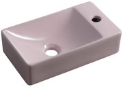 Sapho Sapho, SMALL keramické umývadlo 38x22cm, otvor pro batériu vpravo, ružová, MGT38222