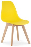 Žltá stolička KITO s bukovými nohami