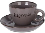 Kameninová šálka s podšálkou Espresso, 100 ml, tmavosivá