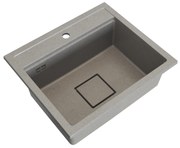 Gamma Quadro 5850, 1-komorový granitový drez 580x495x220 mm, béžová, GMA-ZLE000231
