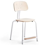 Školská stolička YNGVE, so 4 nohami, biela, breza, V 500 mm