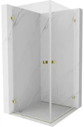Mexen Lunar-B Duo, výklopný sprchový kút 70 x 70 cm, 8mm číre sklo, zlatý profil, 832-070L-070P-50-00